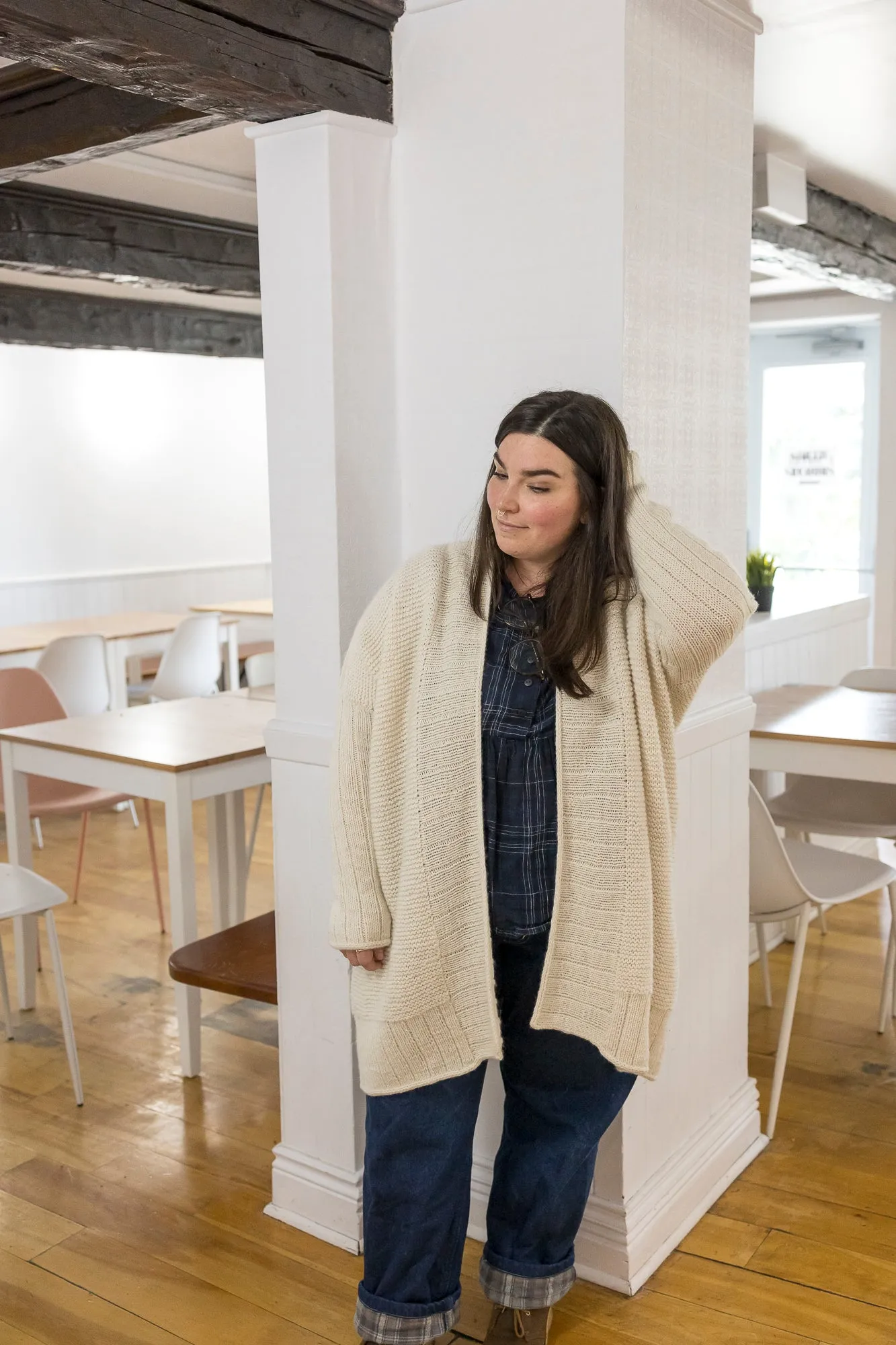 Kit de tricot - Cardigan Clair de lune en Mérinor Worsted par Paule Trudel Bellemare