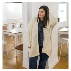 Kit de tricot - Cardigan Clair de lune en Mérinor Worsted par Paule Trudel Bellemare