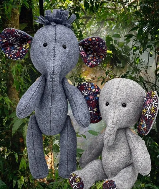 KIT - Harold Elephant - Button Jointed Felt Kit - See Colour Options