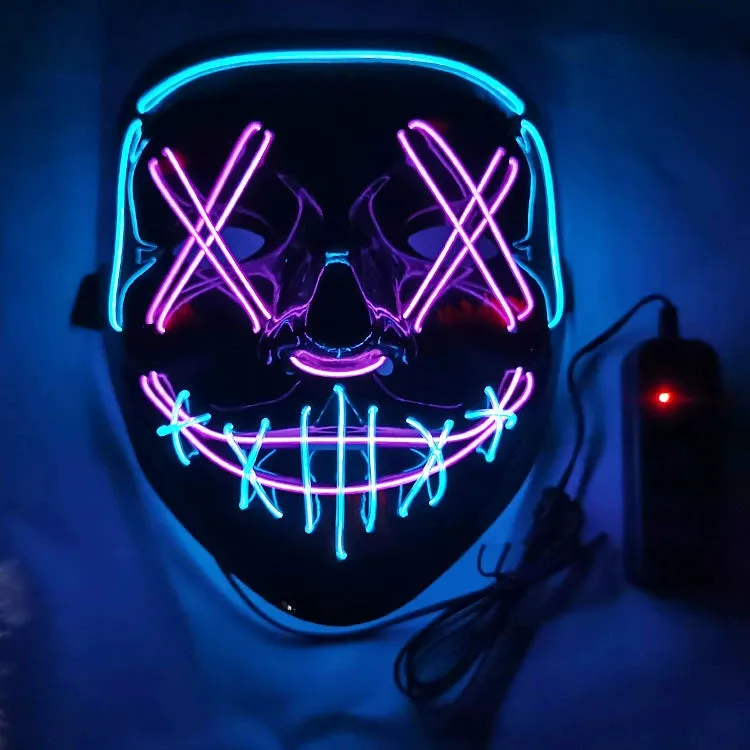 LED Black Ghost Face Luminous Costume Mask