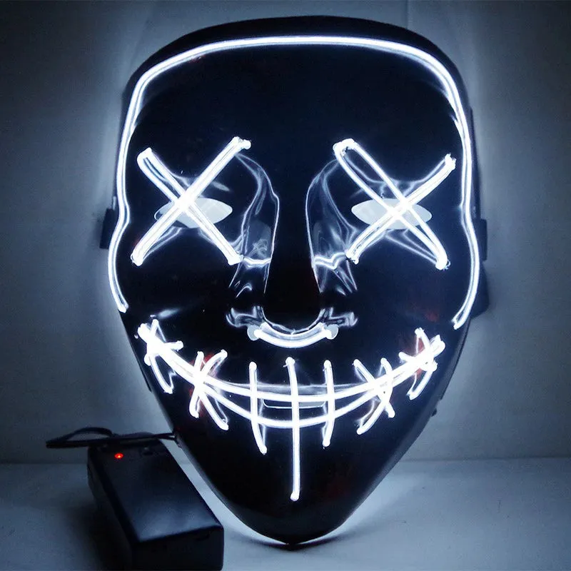 LED Black Ghost Face Luminous Costume Mask