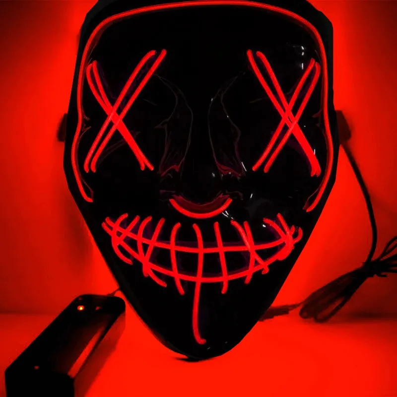 LED Black Ghost Face Luminous Costume Mask