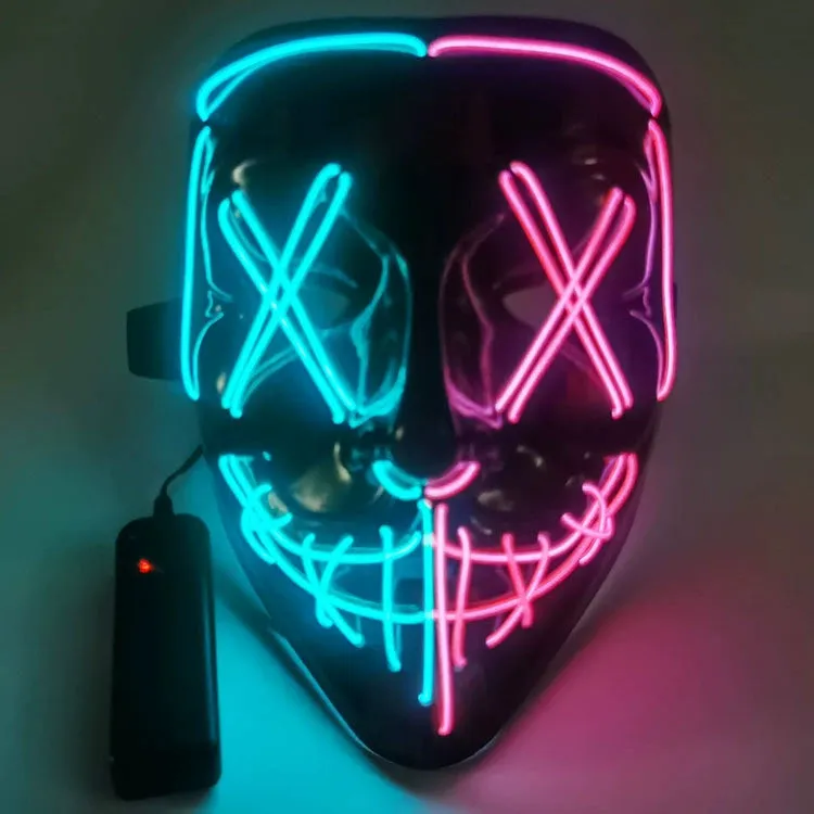 LED Black Ghost Face Luminous Costume Mask