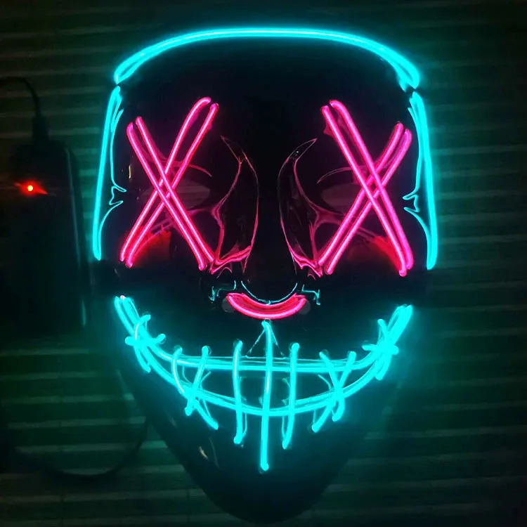 LED Black Ghost Face Luminous Costume Mask