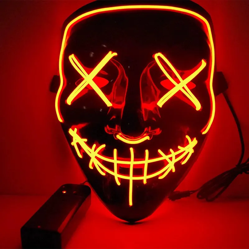 LED Black Ghost Face Luminous Costume Mask