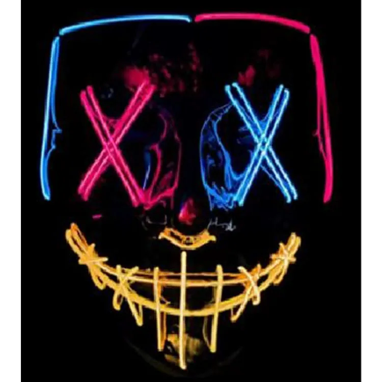 LED Black Ghost Face Luminous Costume Mask
