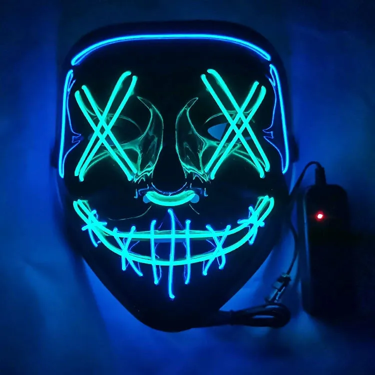 LED Black Ghost Face Luminous Costume Mask