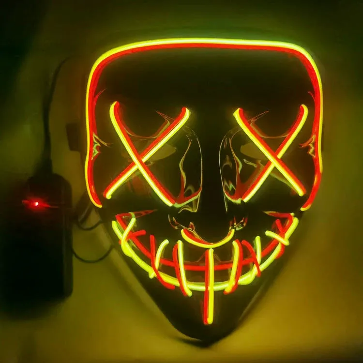 LED Black Ghost Face Luminous Costume Mask