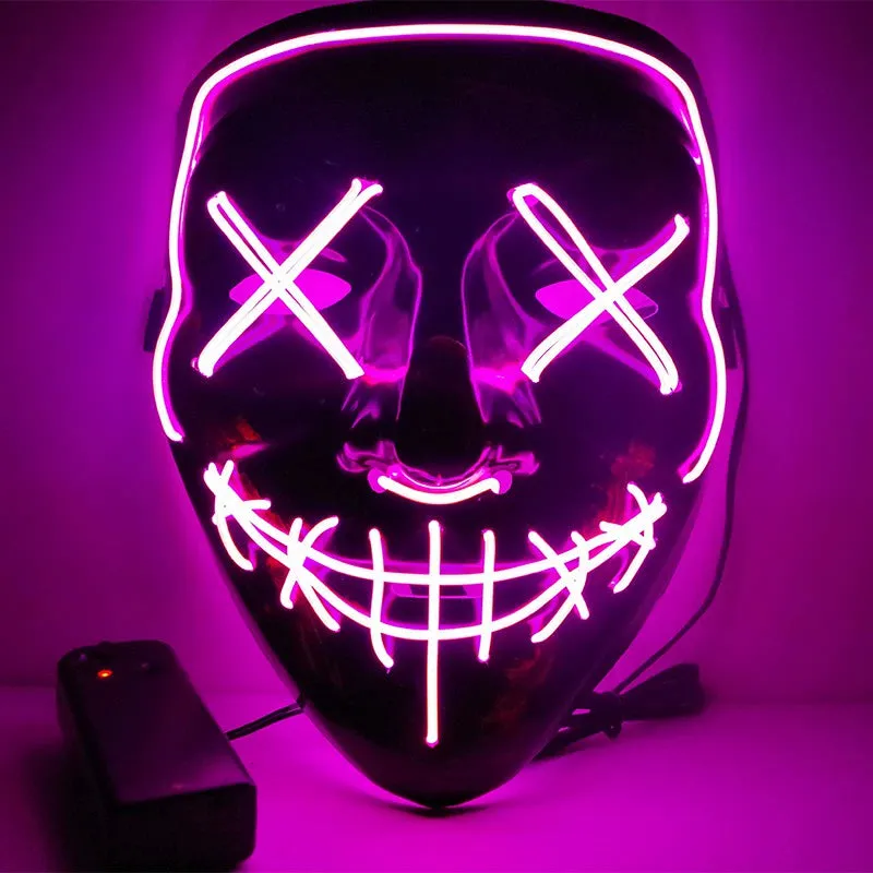 LED Black Ghost Face Luminous Costume Mask