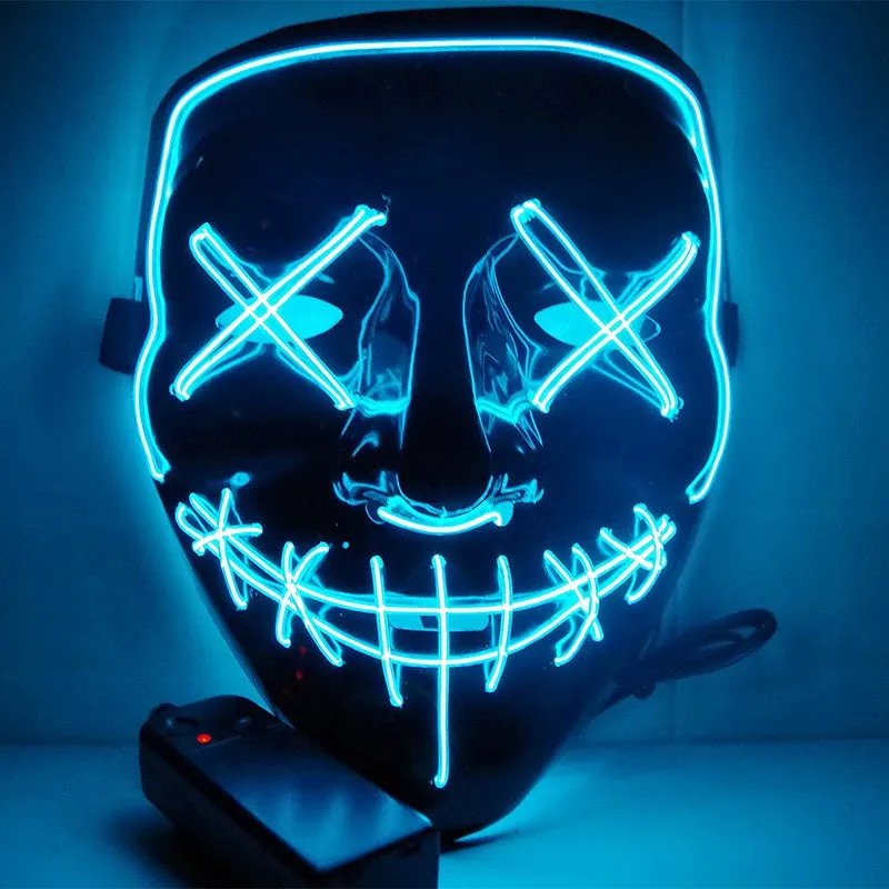 LED Black Ghost Face Luminous Costume Mask