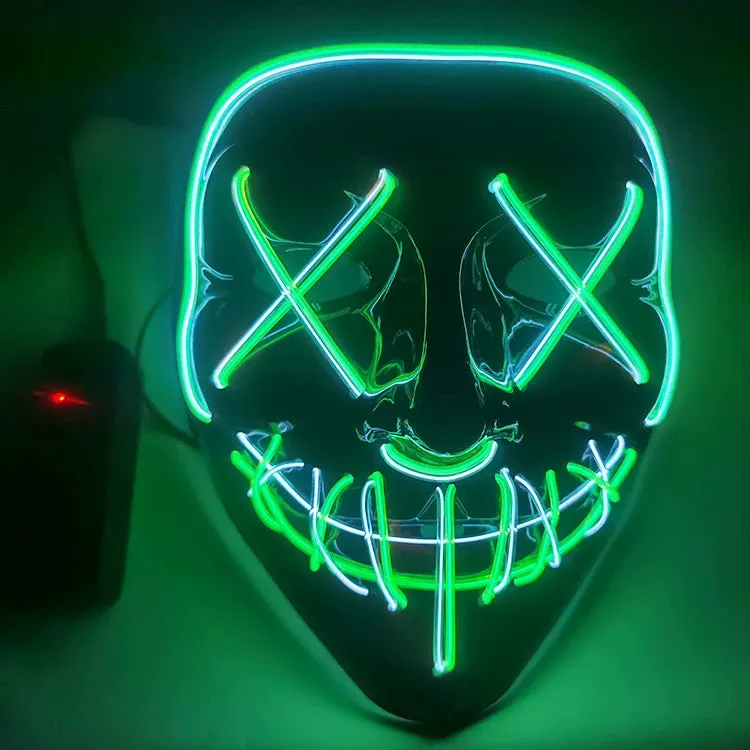 LED Black Ghost Face Luminous Costume Mask