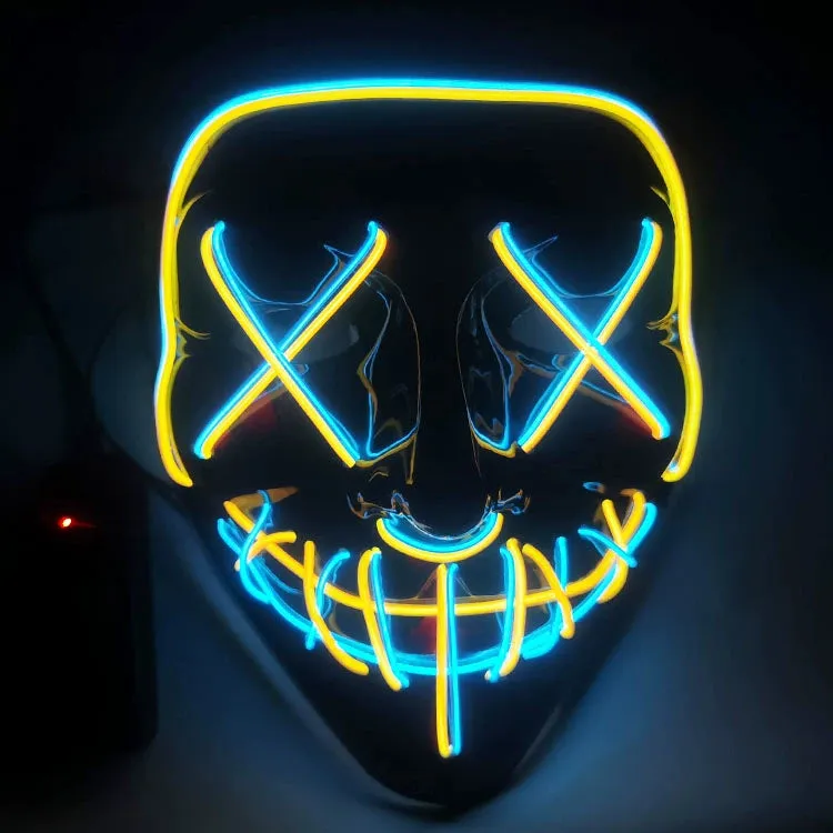 LED Black Ghost Face Luminous Costume Mask