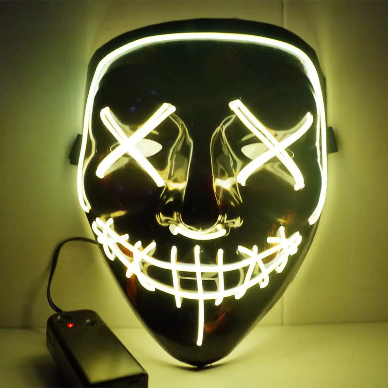 LED Black Ghost Face Luminous Costume Mask