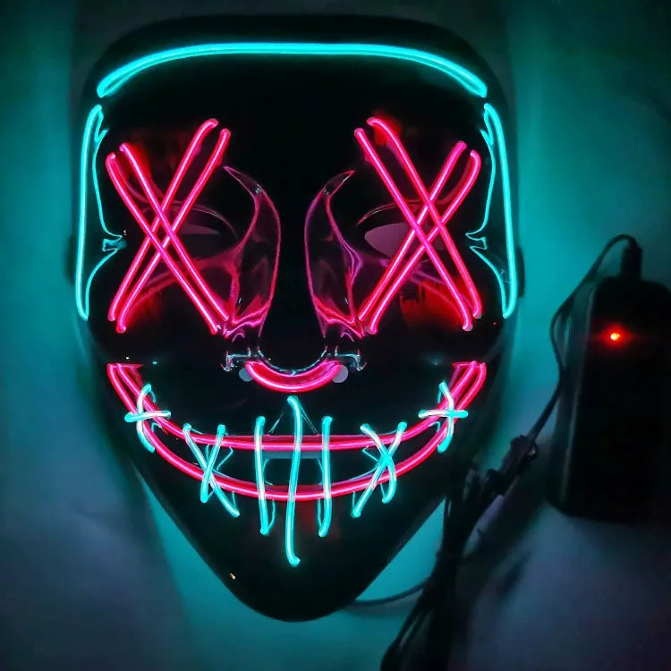 LED Black Ghost Face Luminous Costume Mask