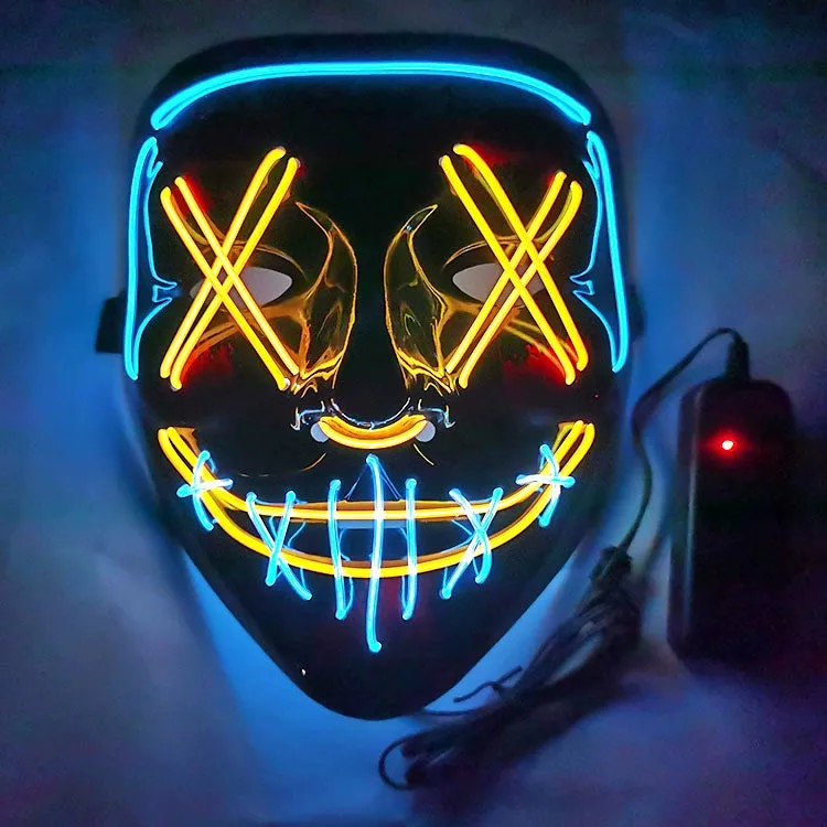 LED Black Ghost Face Luminous Costume Mask