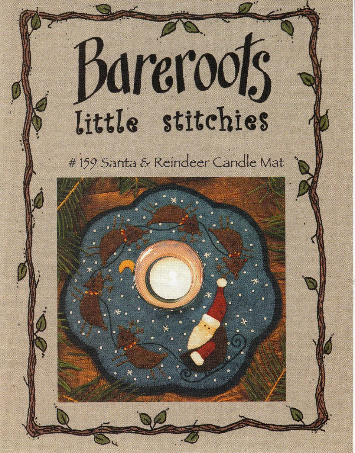 Little Stitchies - Santa & Reindeer Candle Mat / Pattern   Material