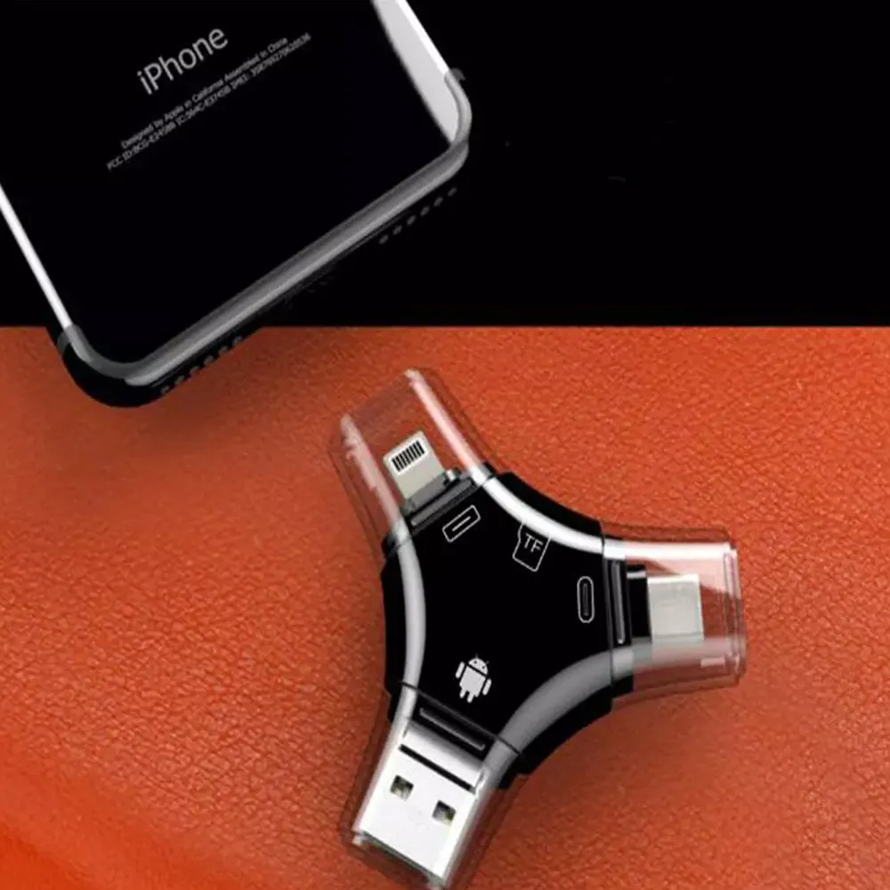 Mobile Phone & Tablet Card Reader & Storage 4-in-1