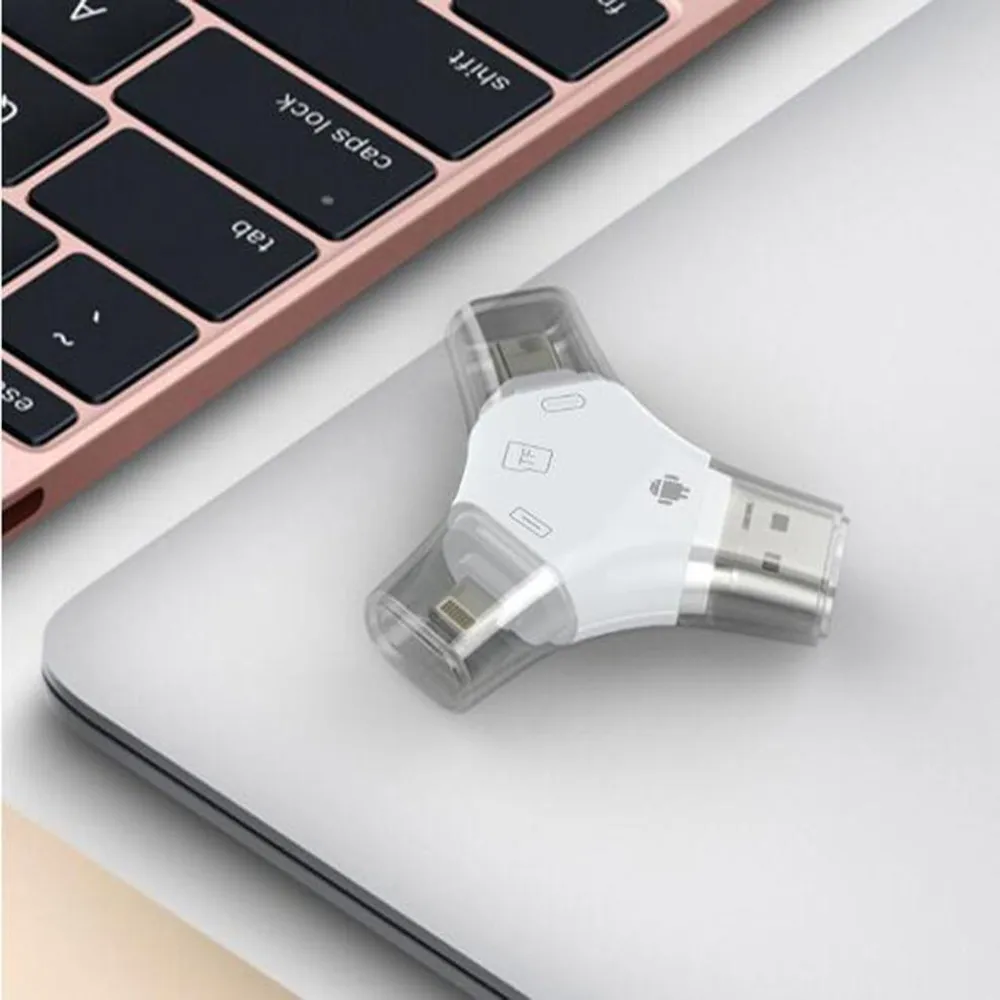 Mobile Phone & Tablet Card Reader & Storage 4-in-1