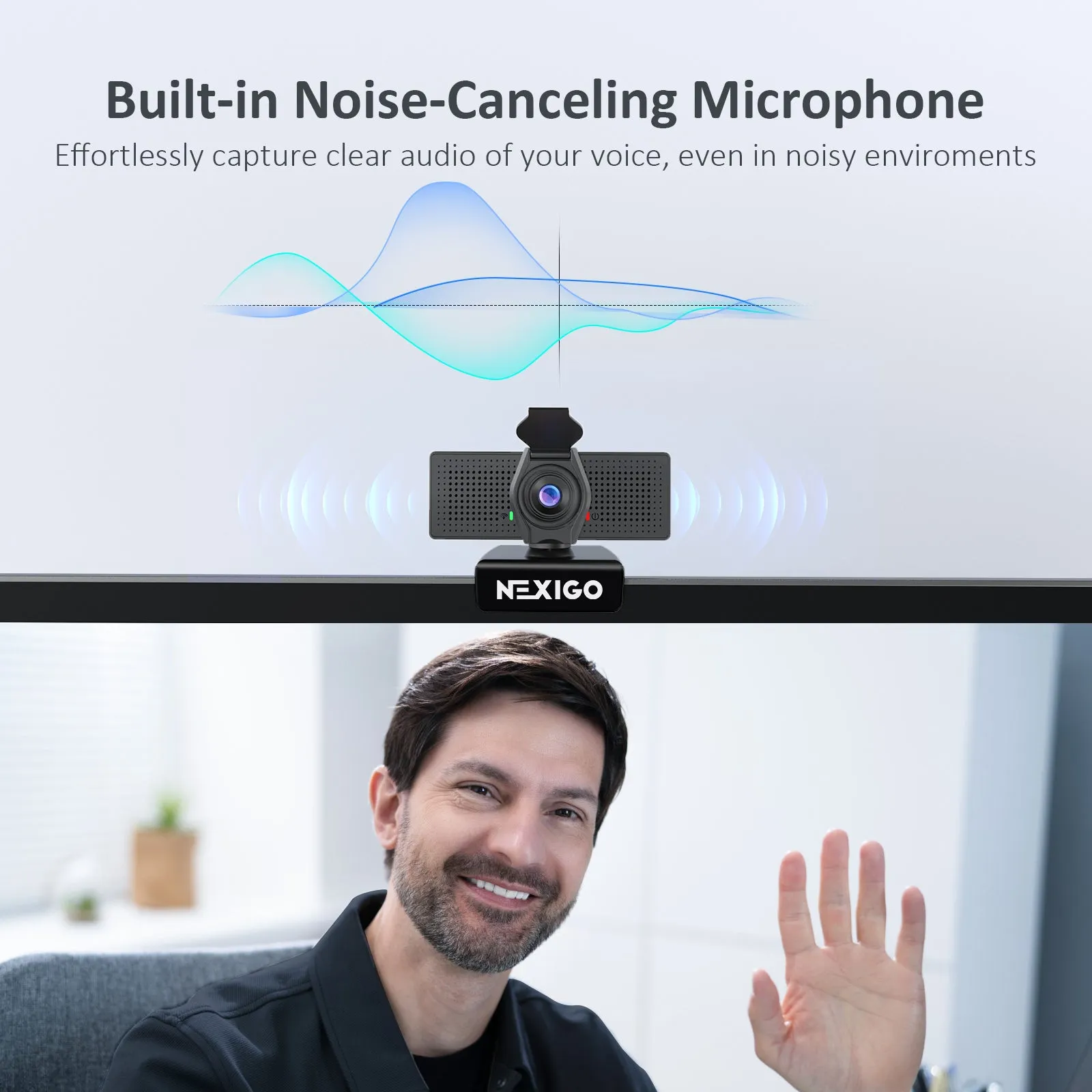 NexiGo 1080P Webcam with with USB 2.0 to Type-C Cable