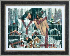 Piano Bar Hand Embellished Canvas by Andrei Protsouk