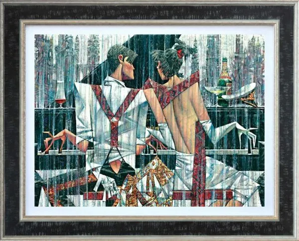 Piano Bar Hand Embellished Canvas by Andrei Protsouk