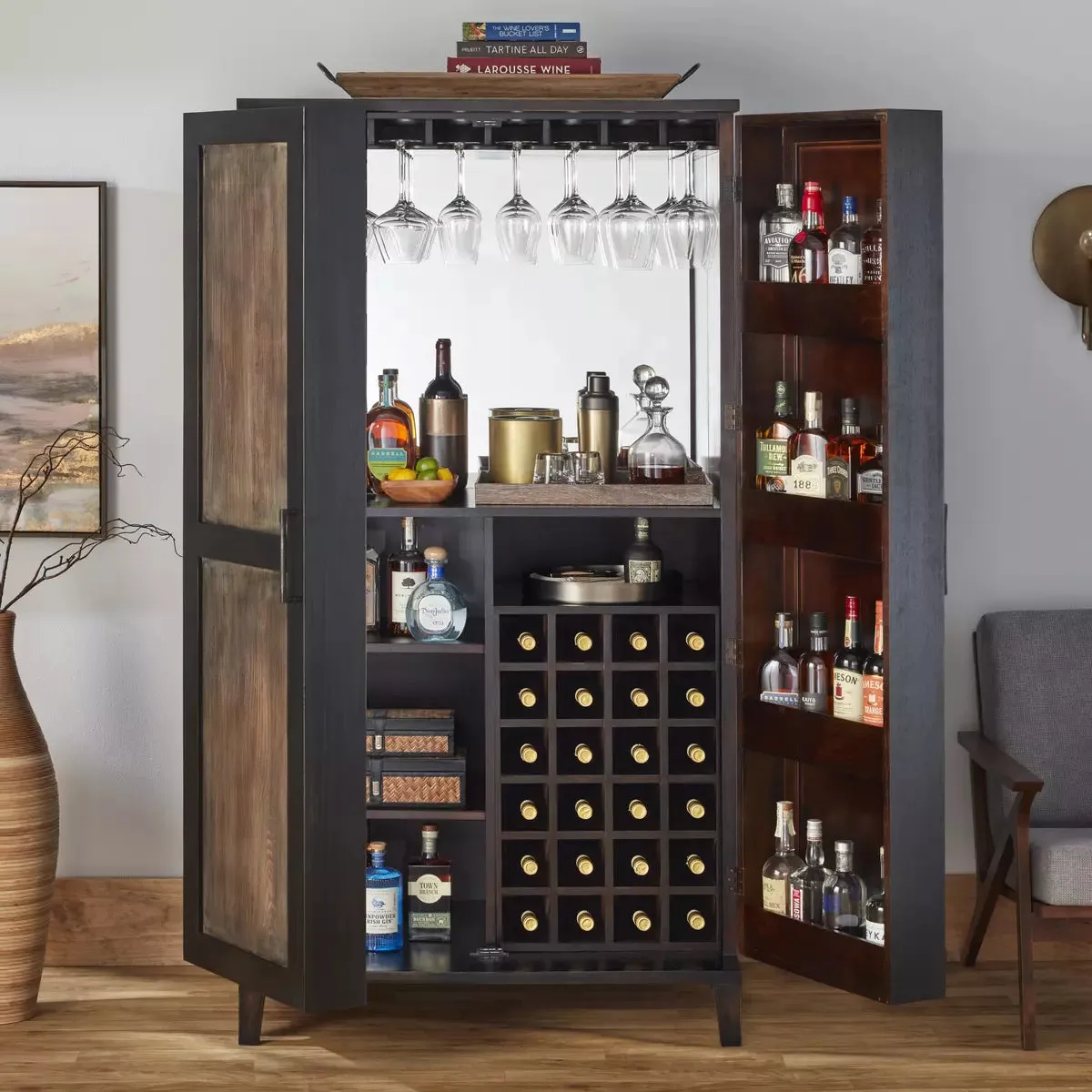 Piedmont Bar Cabinet With Cooling Storage Option | Wine Enthusiast | 3440101K