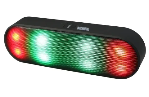Portable Bluetooth Speaker with LED Light, FM Radio, USB & Micro-SD Support