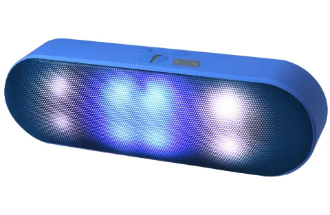 Portable Bluetooth Speaker with LED Light, FM Radio, USB & Micro-SD Support