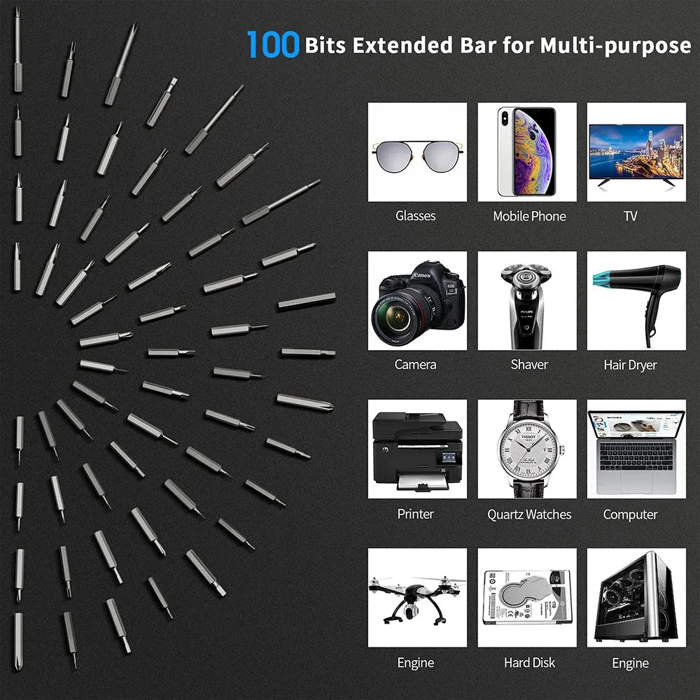 Precision Electric Screwdriver Set 120 in 1 Power Hand Tools Kits Rechargeable Wireless Mini Small Bits for Xiaomi Mobile Repair
