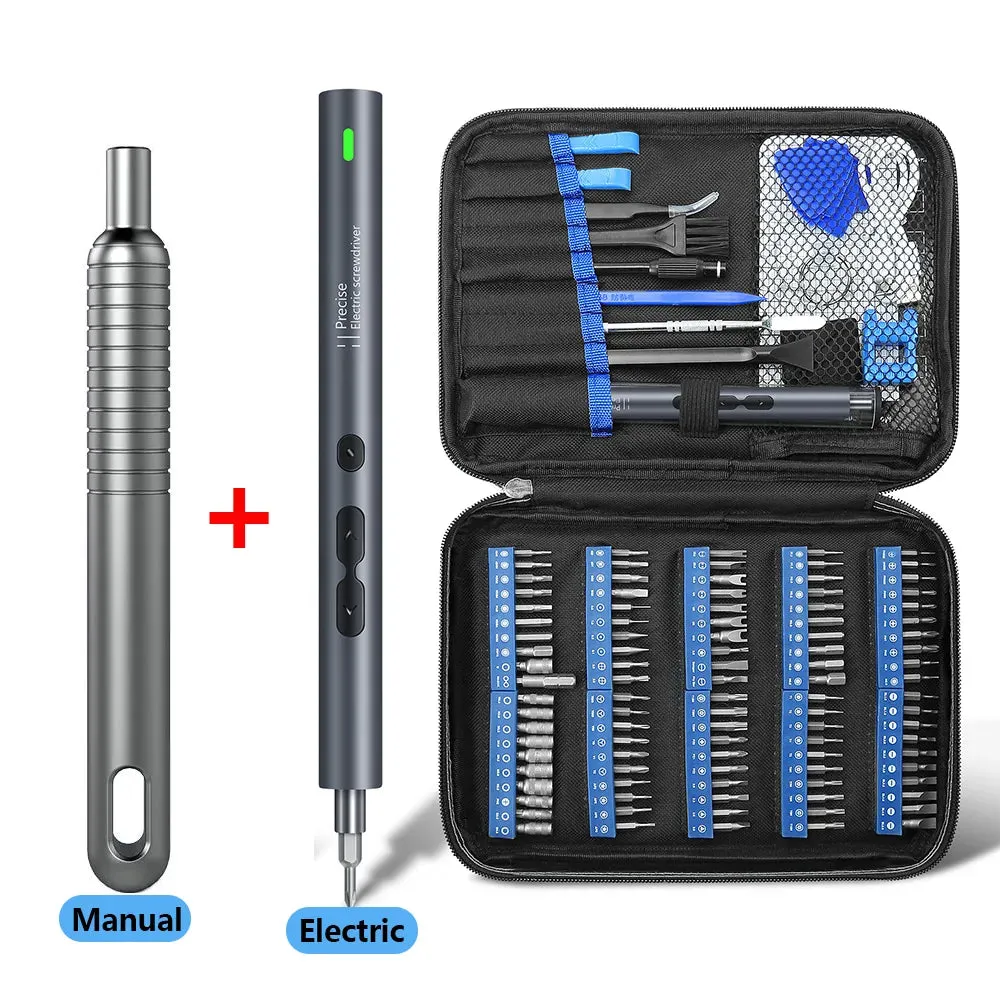 Precision Electric Screwdriver Set 120 in 1 Power Hand Tools Kits Rechargeable Wireless Mini Small Bits for Xiaomi Mobile Repair