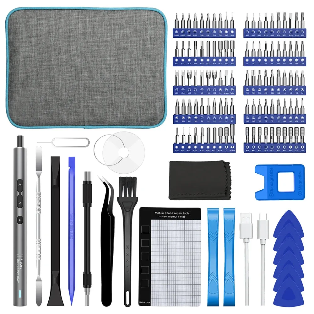 Precision Electric Screwdriver Set 120 in 1 Power Hand Tools Kits Rechargeable Wireless Mini Small Bits for Xiaomi Mobile Repair