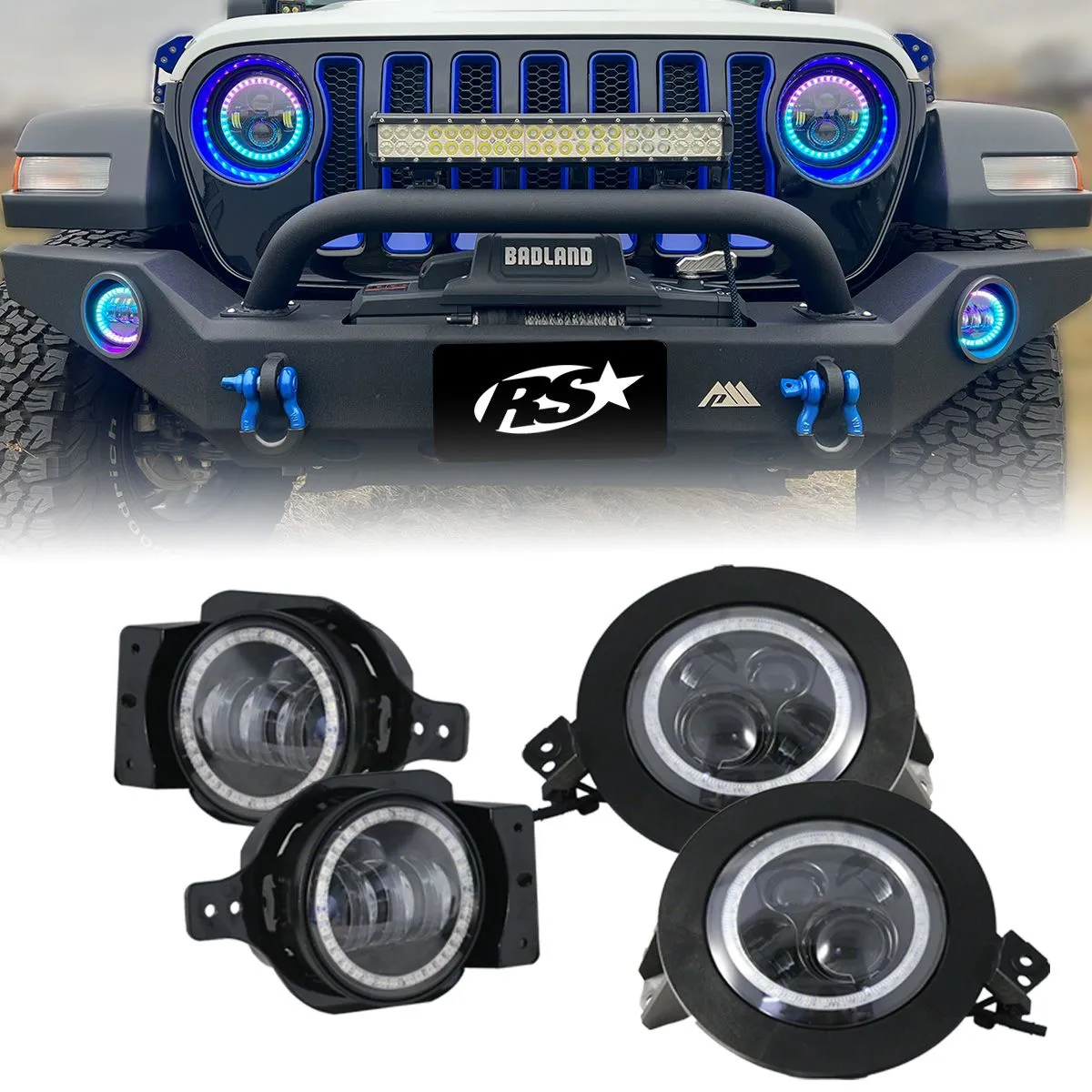 Race Sport RS LED Headlight & Fog Light Kit Jeep Wrangler JL (18-23) Chasing or Non-Chasing Version