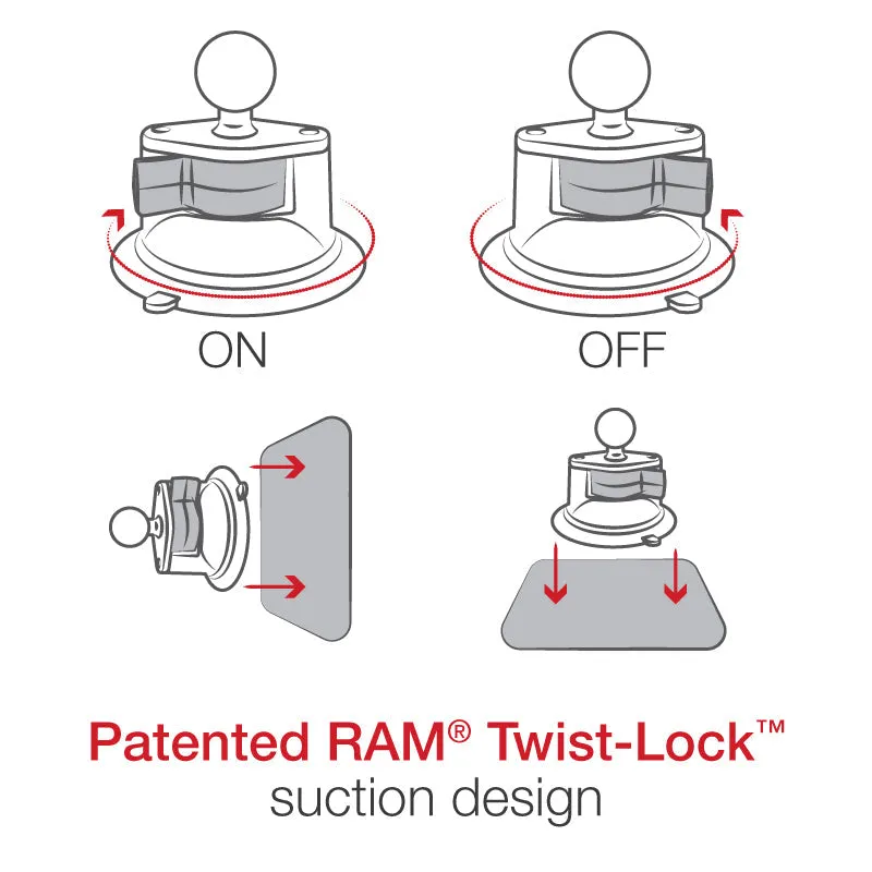 RAM® Tab-Tite™ with RAM® Twist-Lock™ Suction Cup for iPad 9.7   More