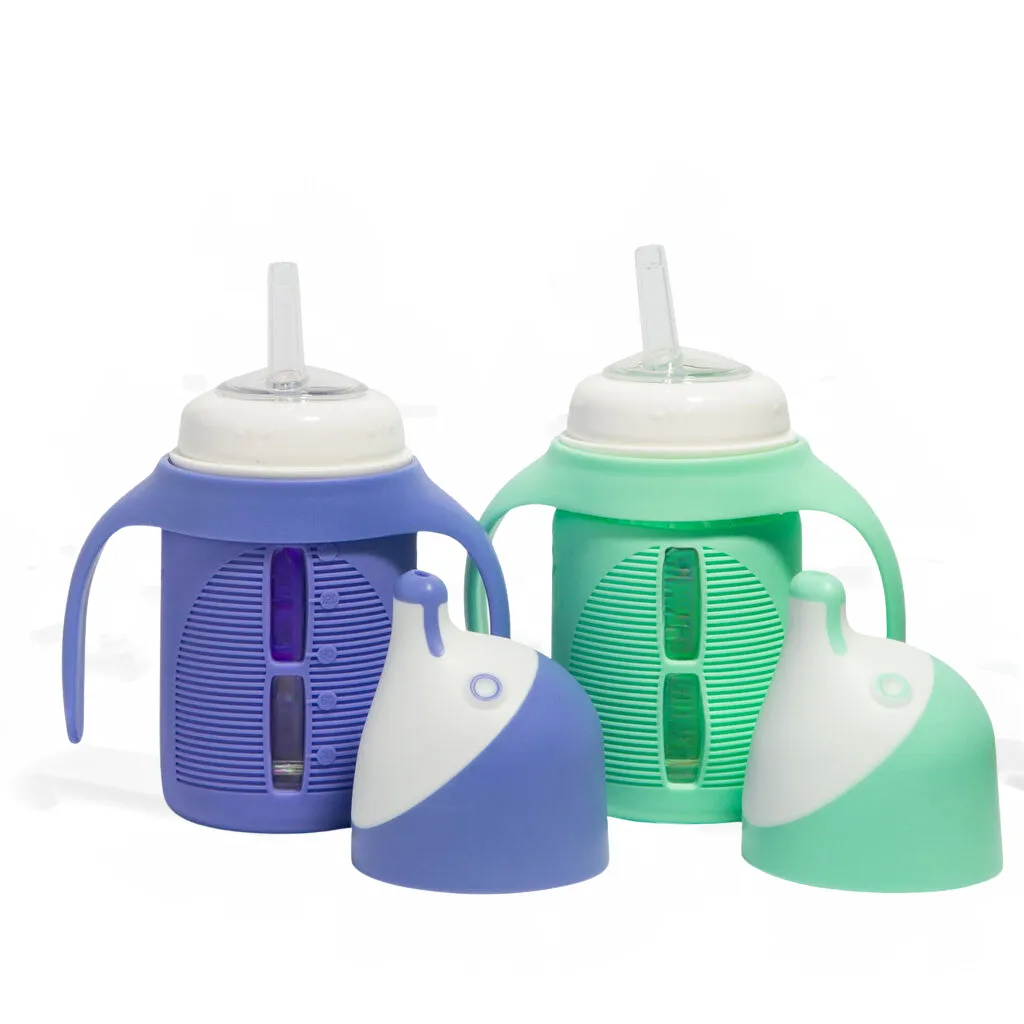 Replacement Kit - 8oz glass & straws - NO RED MARKINGS