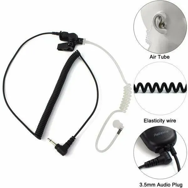 Retevis 3.5mm Audio Plug With Acoustic Tube Earpiece Listen/Receiver Only Headset For Motorola Walkie Talkie/Speaker Mic C9049A