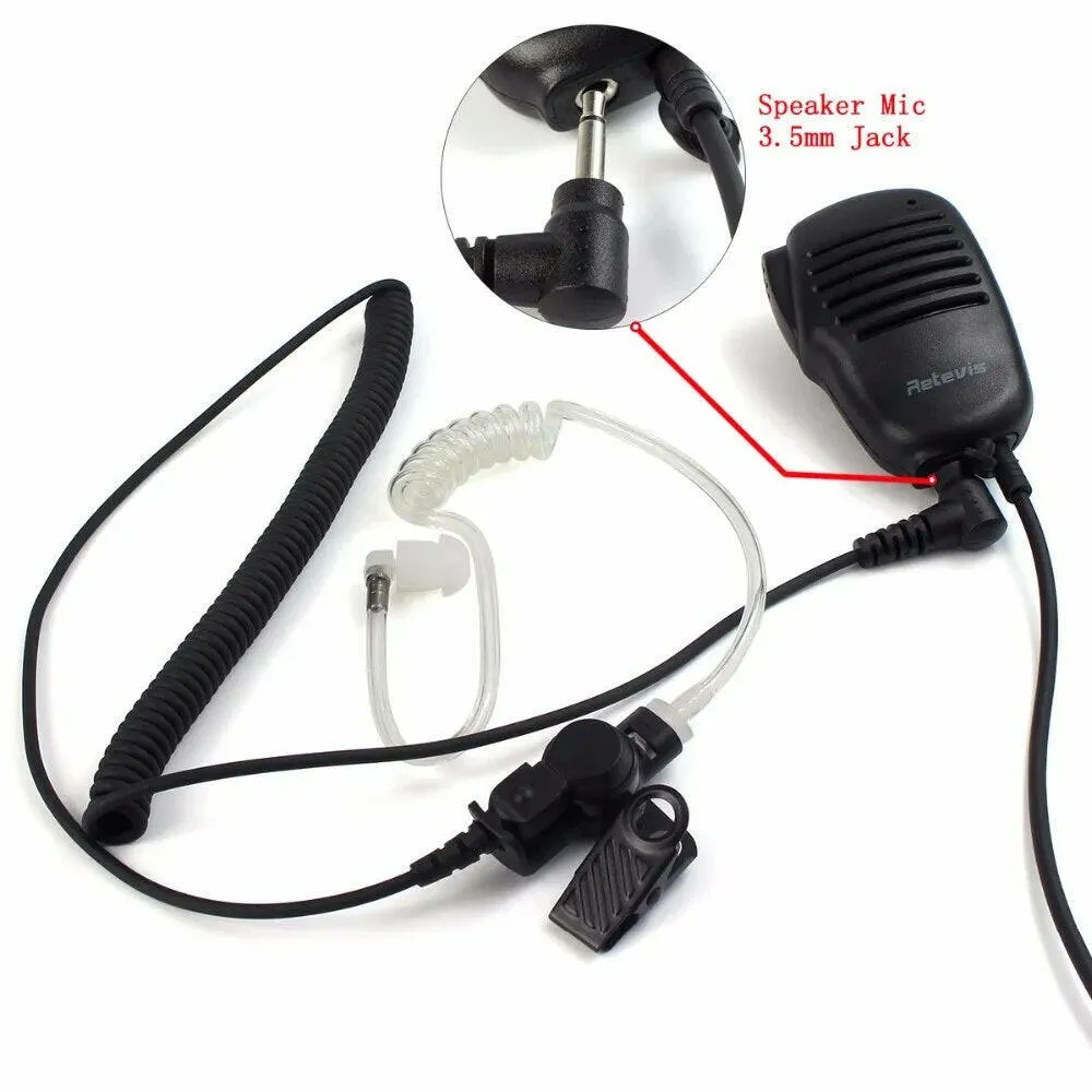Retevis 3.5mm Audio Plug With Acoustic Tube Earpiece Listen/Receiver Only Headset For Motorola Walkie Talkie/Speaker Mic C9049A
