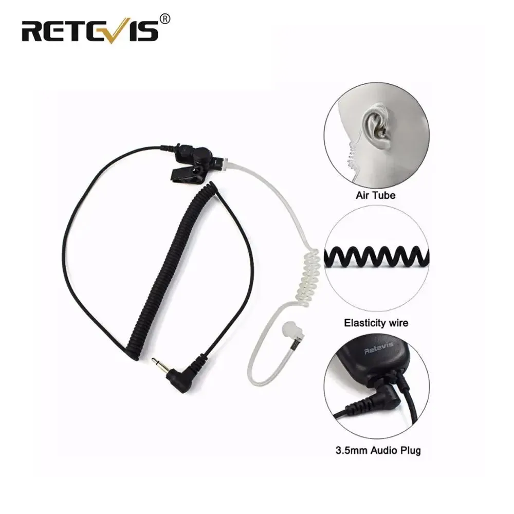 Retevis 3.5mm Audio Plug With Acoustic Tube Earpiece Listen/Receiver Only Headset For Motorola Walkie Talkie/Speaker Mic C9049A
