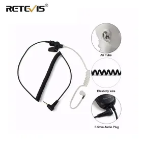 Retevis 3.5mm Audio Plug With Acoustic Tube Earpiece Listen/Receiver Only Headset For Motorola Walkie Talkie/Speaker Mic C9049A