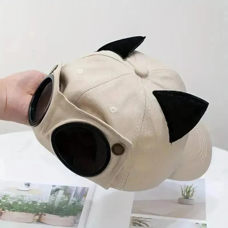 Retro Aviator Hat with Glasses