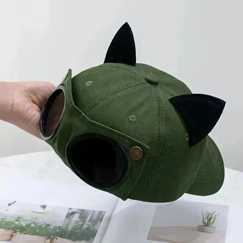 Retro Aviator Hat with Glasses