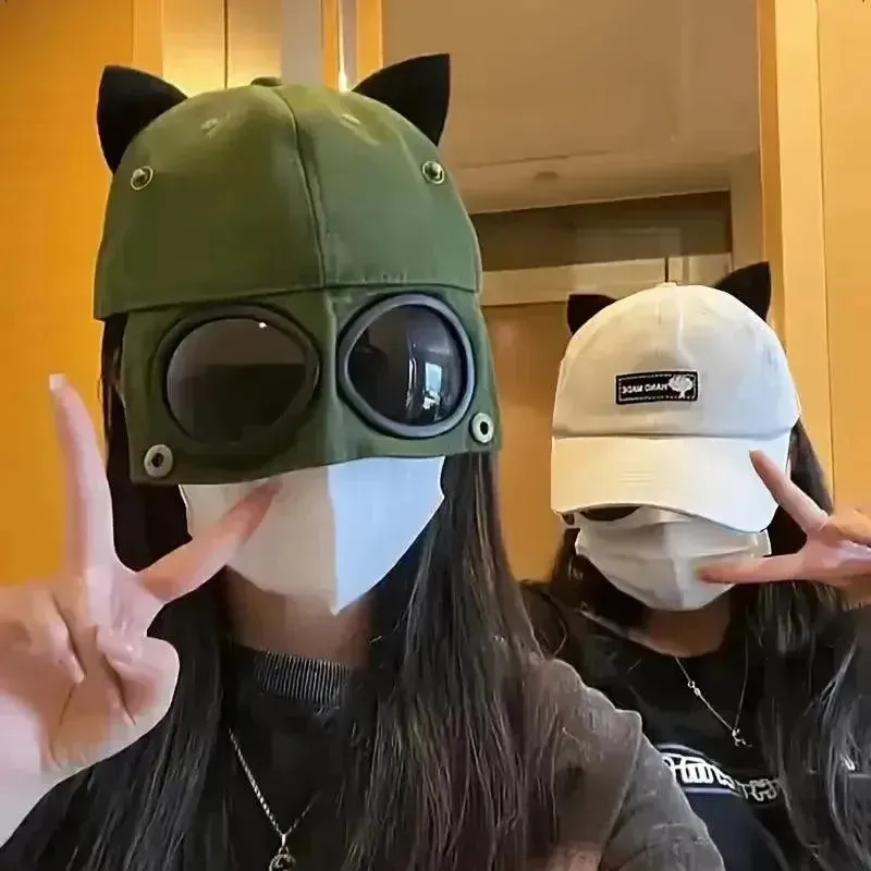 Retro Aviator Hat with Glasses