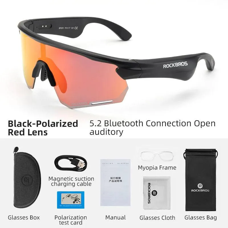 ROCKBROS Bluetooth Sunglasses TAC polarized lenses with Music Speaker