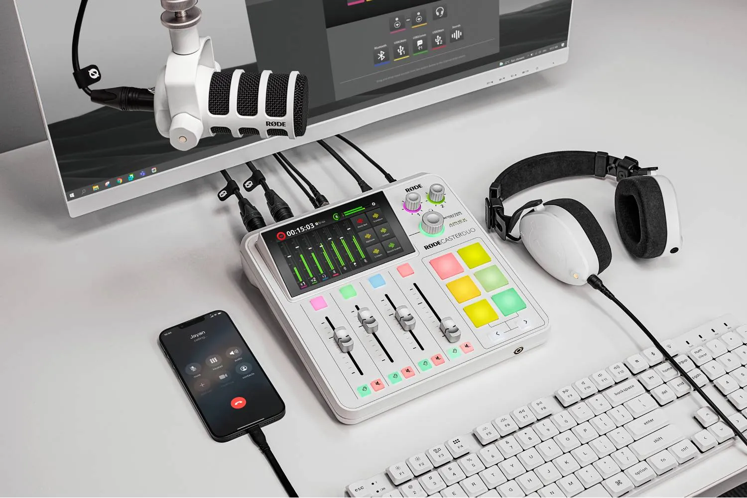 Rode RODECaster Duo Integrated Audio Production Studio (White)