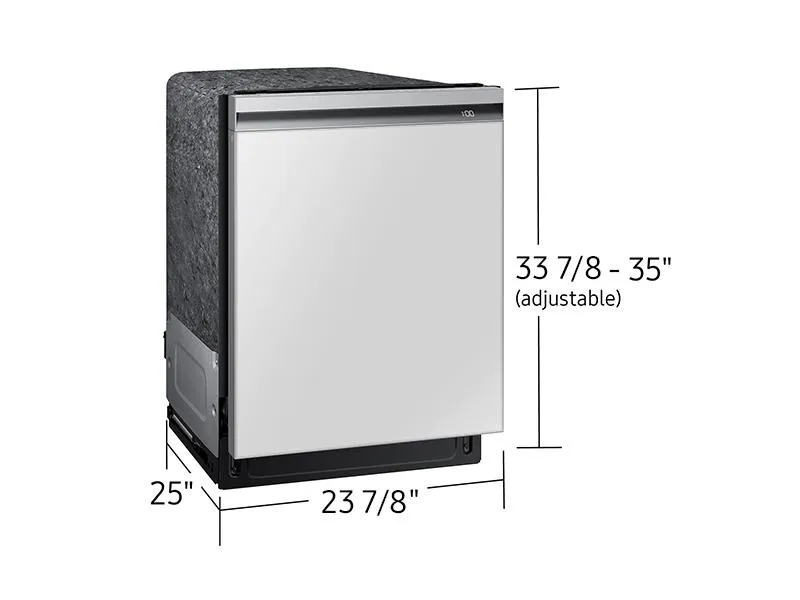 Samsung DW80BB707012AA Bespoke AutoRelease Smart 42dBA Dishwasher with StormWash ™ and Smart Dry in White Glass