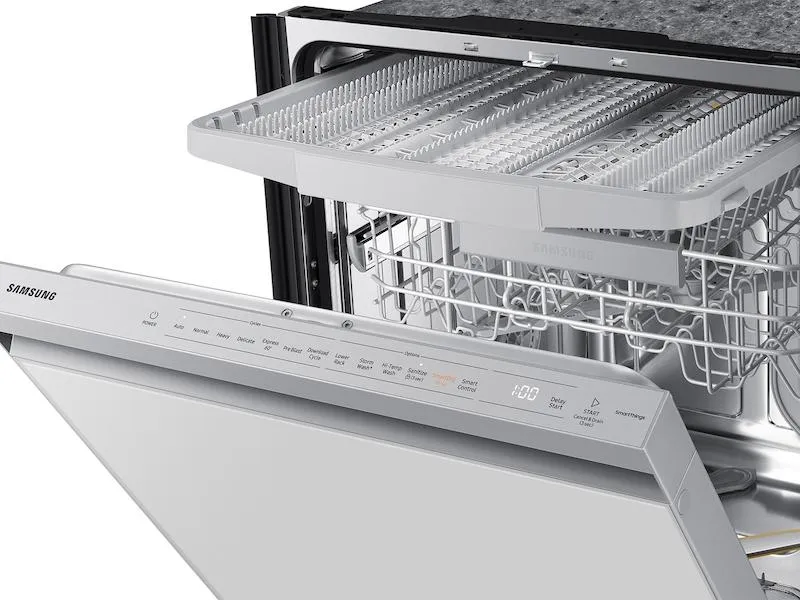 Samsung DW80BB707012AA Bespoke AutoRelease Smart 42dBA Dishwasher with StormWash ™ and Smart Dry in White Glass