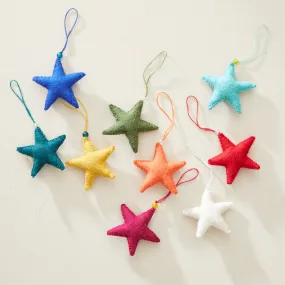SAPNA Beaded Felt Star Hanging Decoration Pack 5 (WS)