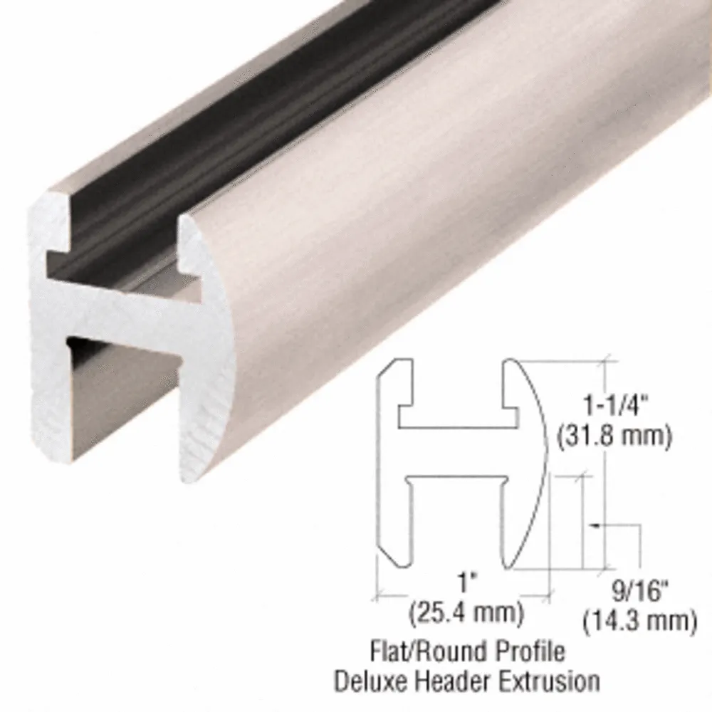 Shower Door Brushed Nickel Deluxe Header Kit - 144"