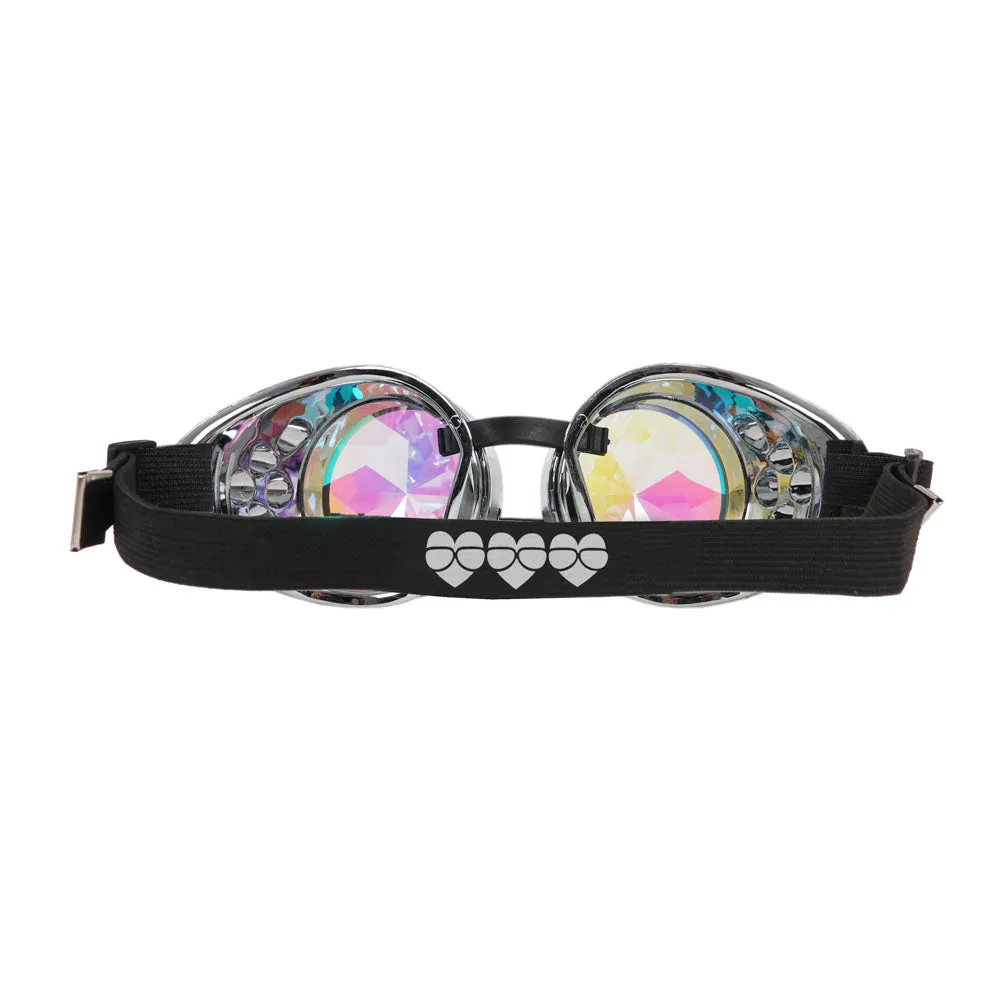 Silver Kaleidoscope Round Goggles