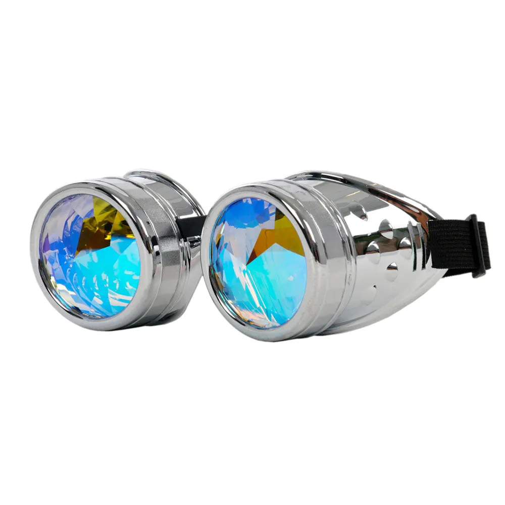 Silver Kaleidoscope Round Goggles