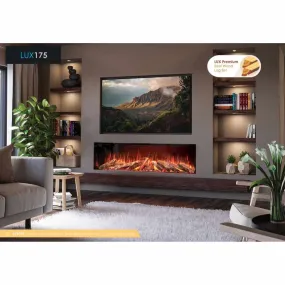Solution Fires LUX 175 HD 1750MM Panoramic Electric Fire - 1/2/3 Sided Media Wall Electric Fire